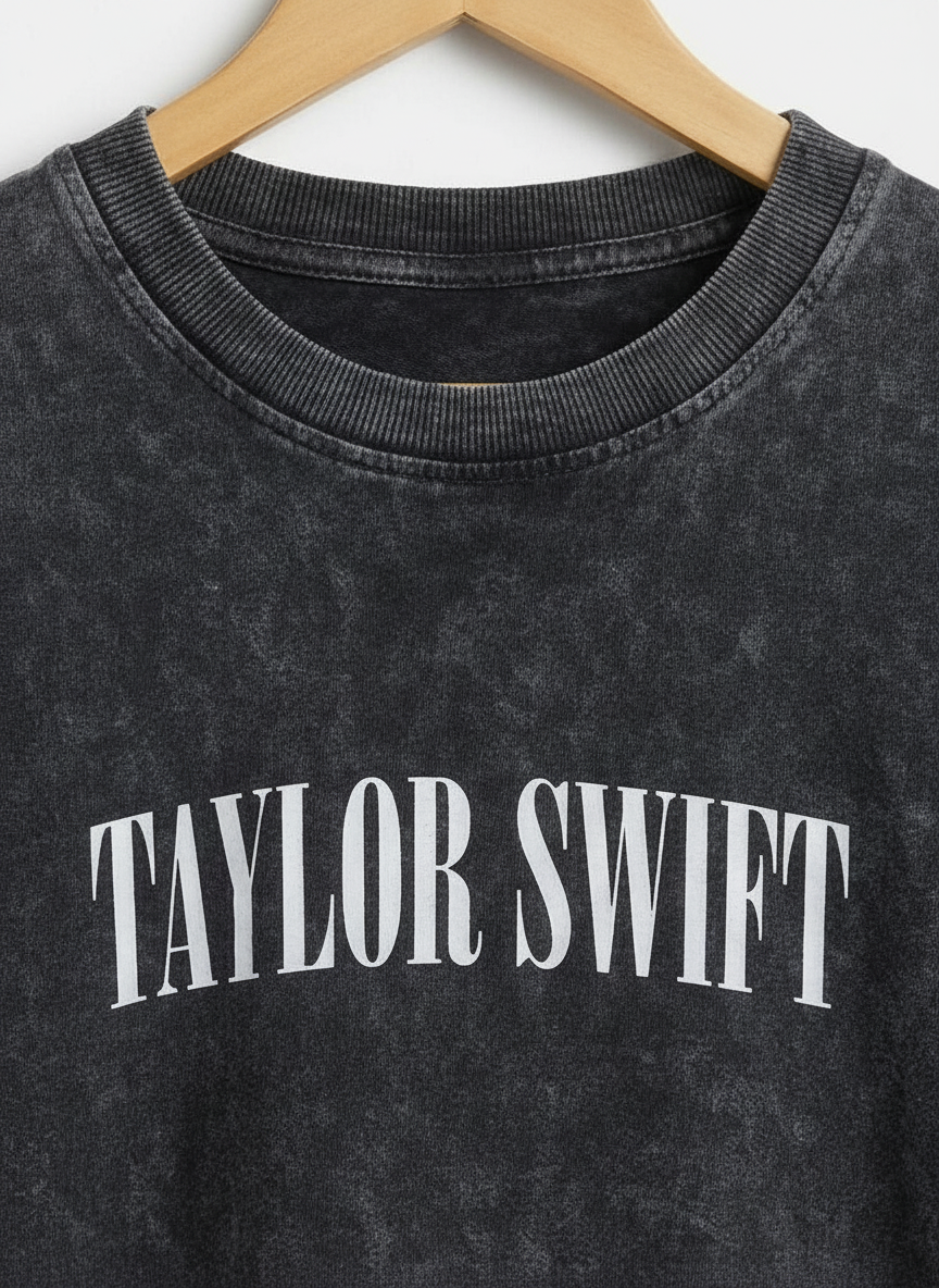 Taylor Swift Vintage Wash Drop Shoulder Tee