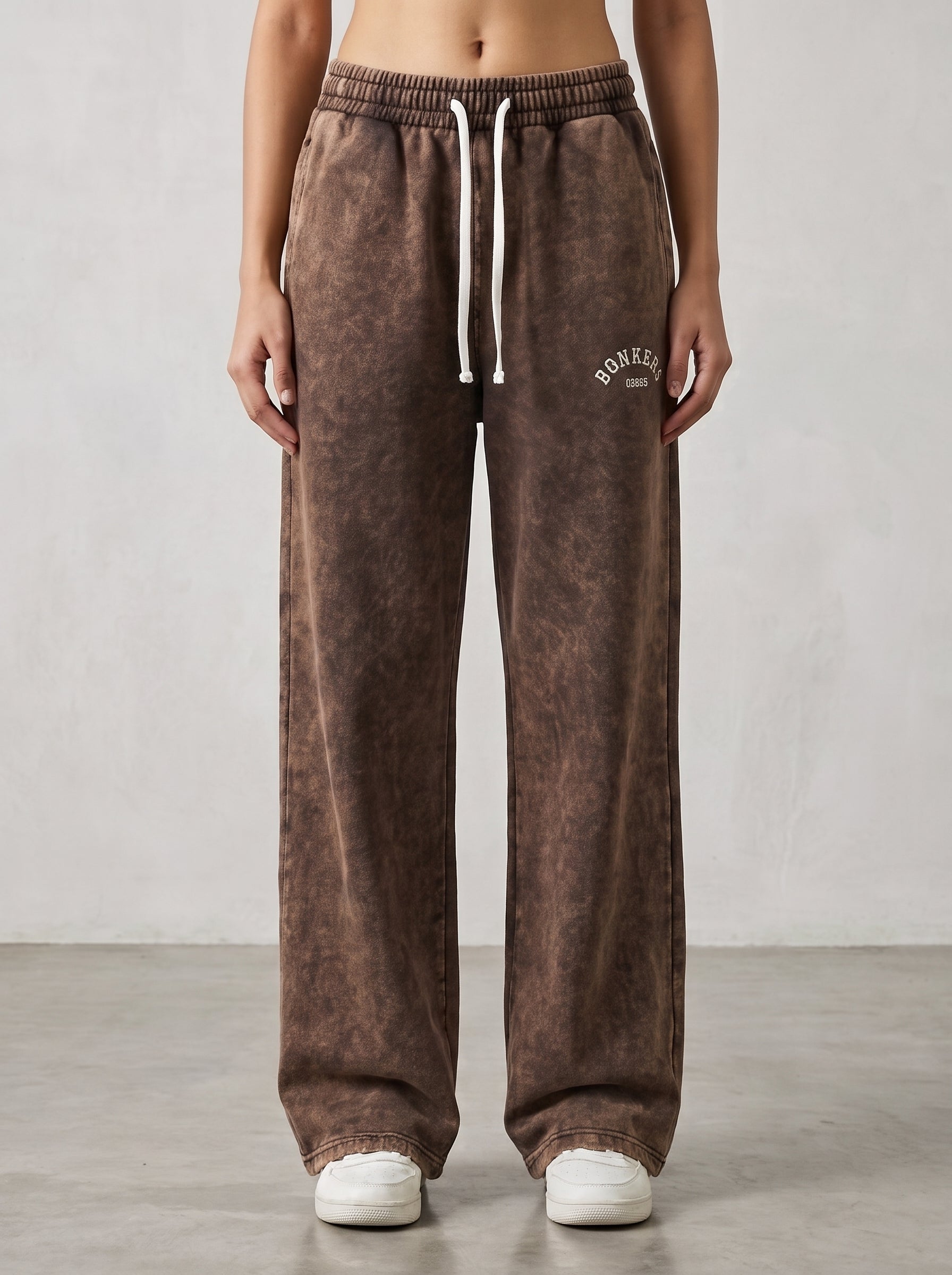 Bonkers Original Brown Washed Wide-Leg Trousers